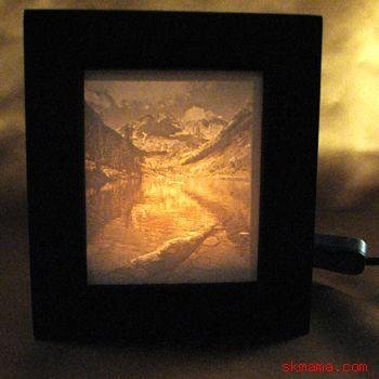 TRANQUILITY - MOUNTAINS PORCELAIN LITHOPHANE SHADOW BOX LIGHT