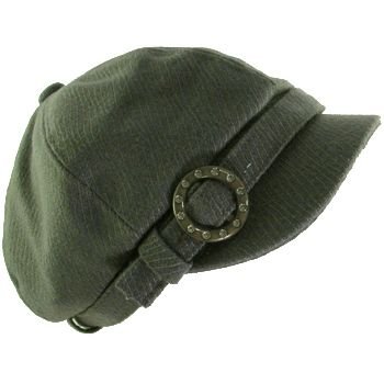 JUNIOR NEWSBOY CABBIE BERET BELT BUCKLE CAP HAT DK GRAY