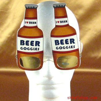 BROWN BEER BOTTLE FRAT KEG PARTY COSTUME GAG SUNGLASSES
