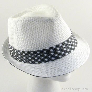 STINGY BRIM FEDORA TRILBY GANGSTER HAT TONE WHITE L