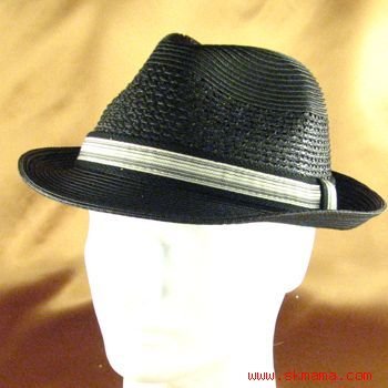 PP WATERPROOF GROSGRAIN FEDORA CRUSHABLE HAT BLACK M/L