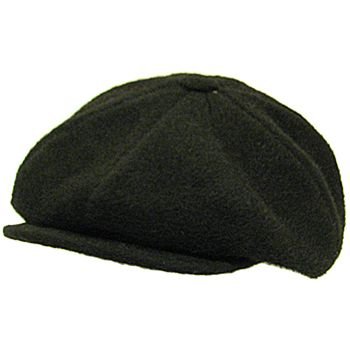 100% Wool Front Snap Newsboy Gatsby Cap Hat Brown M/L