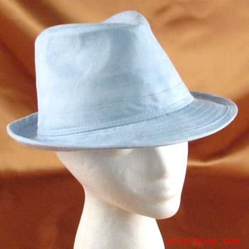 BLUE FEDORA TRILBY GANGSTER GODFATHER THEATRE DANCE HAT