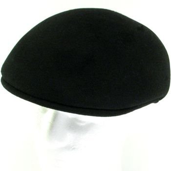 100% WOOL FELT ASCOT IVY DRIVER CABBIE HAT CAP BLACK L
