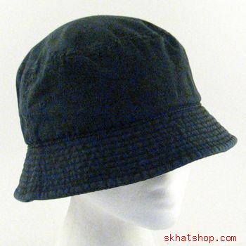 DISTRESSED COTTON BUCKET URBAN FISHERMAN BLACK L/XL