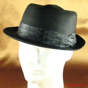DIAMOND CROWN PP WATERPROOF FEDORA 3 PLEAT HAT BLACK L