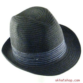 FEDORA TRILBY HAT GANGSTER WIDE BAND CRUSHABLE BLACK