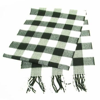 Buffalo Plaid Softer than Cashmere? Scarf Wrap Black Wh