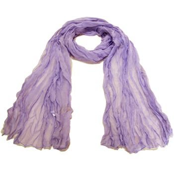 NEW LIGHT SHEER THIN CRINKLE LONG SCARF 68x23 LT PURPLE