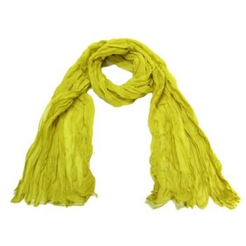 LIGHT SHEER THIN CRINKLE LONG SCARF 68x23 LT GOLD