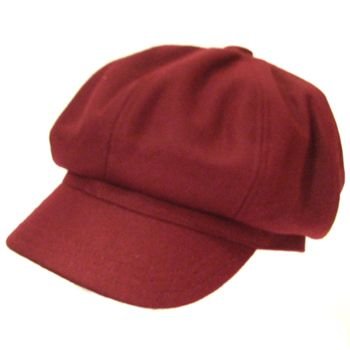 Classic Wool Newsboy Gatsby Paperboy Hat Cap Wine