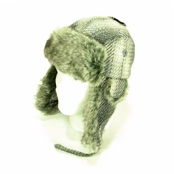 New Faux Fur Wool Woven WinterTrooper Ski Hat Gray M/L