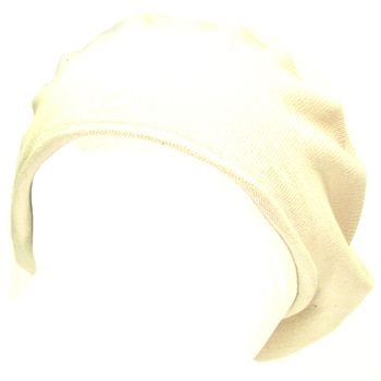 11-1/2" COTTON LIGHT KNIT SLOUCH BERET TAM HAT BEIGE