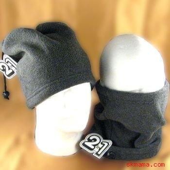 2 IN 1 SKI SKATE POLAR FLEECE NECK HEAD WRAP HAT * GRAY