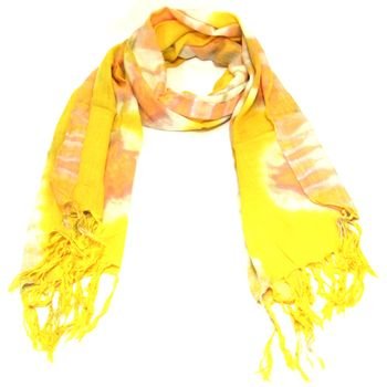 TIE DYE THIN LONG SCARF WRAP SHAWL 67x19 MULTI YELLOW