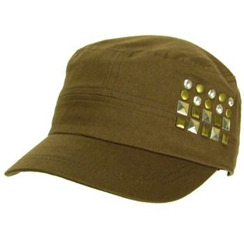 New Metal Castro GI Military Cadet Lined Hat Cap Brown