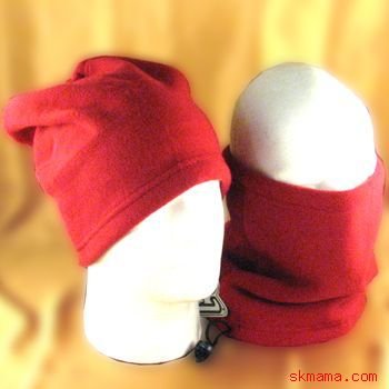 2 IN 1 SKI SKATE POLAR FLEECE NECK HEAD WRAP HAT * RED