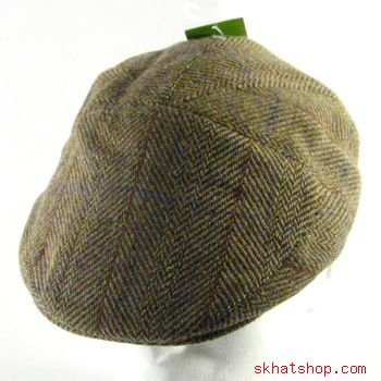 WOOLTWEED HERRINGBONE IVY DRIVING GOLF CAP HAT BROWN XL
