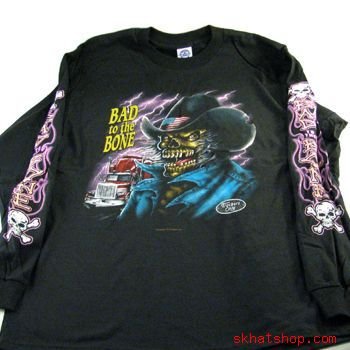 Bad to the Bone TRUCKER X LARGE T-SHIRT BLK LONG Sleeve