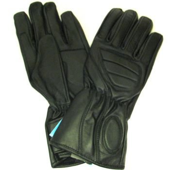 Men's Racing Double Leather Padded Biker Long Gloves XL