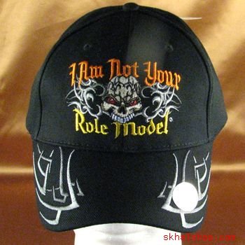 I Am Not Your Role Model SKULL BASEBALL CAP HAT BLK ADJ