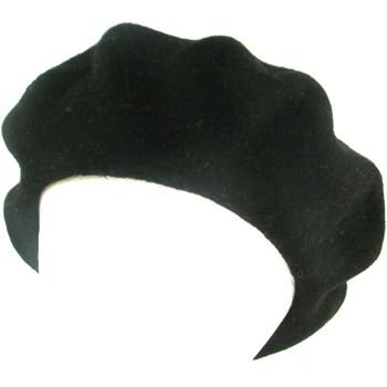 NWT 100% WOOL FRENCH BERET TAM BEANIE SLOUCH HAT BLACK