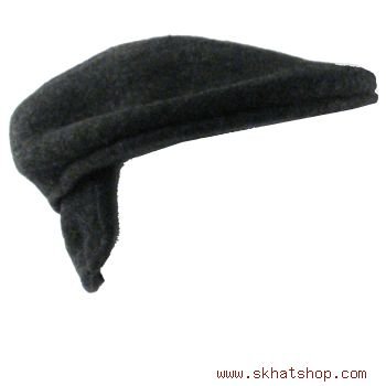 NWT BLACK WOOL KNIT IVY DRIVER CAP HAT w/ EAR FLAPS S/M