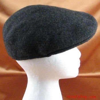 CHARCOAL WOOL KNIT IVY DRIVER CAP HAT w/ EAR FLAPS S/M