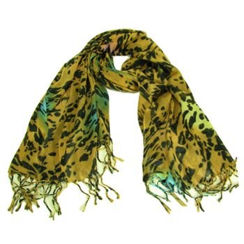 Animal Print Leopard Light Scarf Shawl Wrap Multi Beige