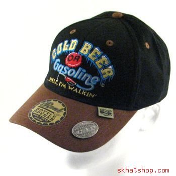 BEER OR GAS - BOTTLE CAP OPENER BLACK HUNT FISH CAP M/L
