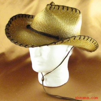 COWBOY RAFFIA NATURAL STRAW STITCHED FEDORA SHAPEABLE