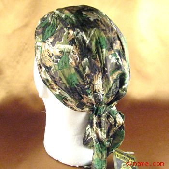 CAMOUFLAGE LEAF - FITTED BANDANA DU RAG BIKER SCARF HAT