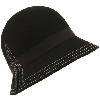 San Diego Hat Co Wool Stitch Winter Cloche Bucket Black