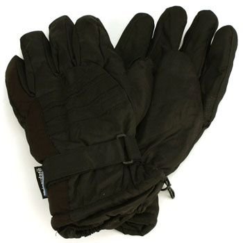 Men's Winter Thinsulate 3M Waterproof Velcro Ski Wrist Cover Gloves Black L/XL