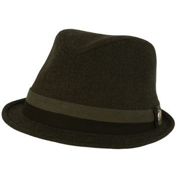 Unisex Winter Classic Wool Blend Stingy Contrast Gray Hatband Hat Black L/XL