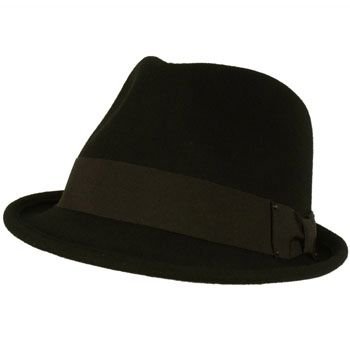 Unisex Winter Classic 100% Soft Wool Felt Stingy Brim Ribbon Cap Hat Black L/XL