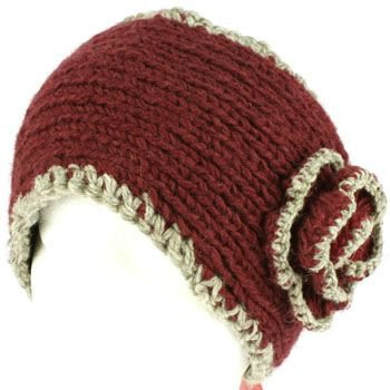 100% Winter 2 Tone Hand Knit Himalaya Headwrap Headband Fleece Lined Ski Purple