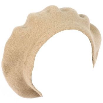 Ladies Winter Classic 100% Wool Hat French Basque Beret Tam Hat Cap Taupe
