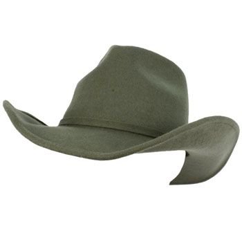 Unisex Winter Big Classic 100% Wool Felt Western Cowboy Curled Brim Hat Gray