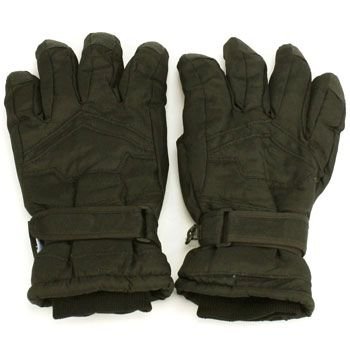Boy Age 12-14 Winter Thinsulate 3M Waterproof Velcro Ski Snow Grip Gloves Black