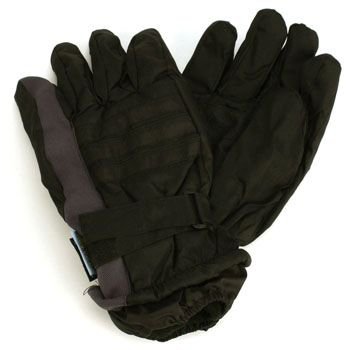 Men's Winter Thinsulate 3M Waterproof Velcro Ski Wrist Cover Gloves Blk Gray M/L