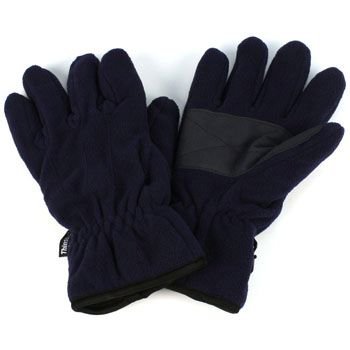 Men's Winter Dual Thick Fleece Ski 3M Thinsulate Palm Grip Snow Gloves Navy M/L