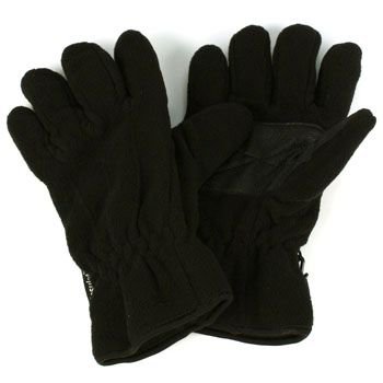 Ladies Winter Dual Thick Fleece Ski 3M Thinsulate Grip Snow Gloves Black M/L