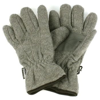 Ladies Winter Dual Thick Fleece Ski 3M Thinsulate Grip Snow Gloves Gray M/L