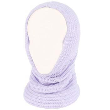 4-1 Chunky Knit Pullover Beanie Headscarf Circle Loop Neckwarmer Scarf Hat Blue