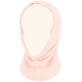 4-1 Chunky Knit Pullover Beanie Headscarf Circle Loop Neckwarmer Scarf Hat Pink