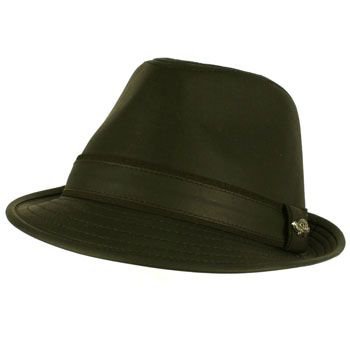Men's Winter Classic Faux Leather Distress Fedora Trilby Gangster Hat Black S/M