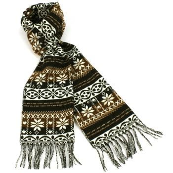 Unisex Winter Softer Than Cashmere? Warm Snow Scarf Shawl Fringe Snowflake Brown