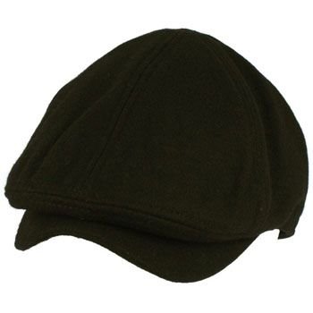 Men's Winter Wool Snap Open Duck Bill Curved Ivy Cabby Driver Hat Cap Black S/M