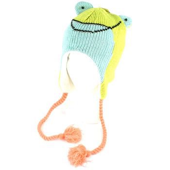 Winter Knit Green Frog Animal Trooper Trapper Lined Ski Snow Tassel Hat Cap